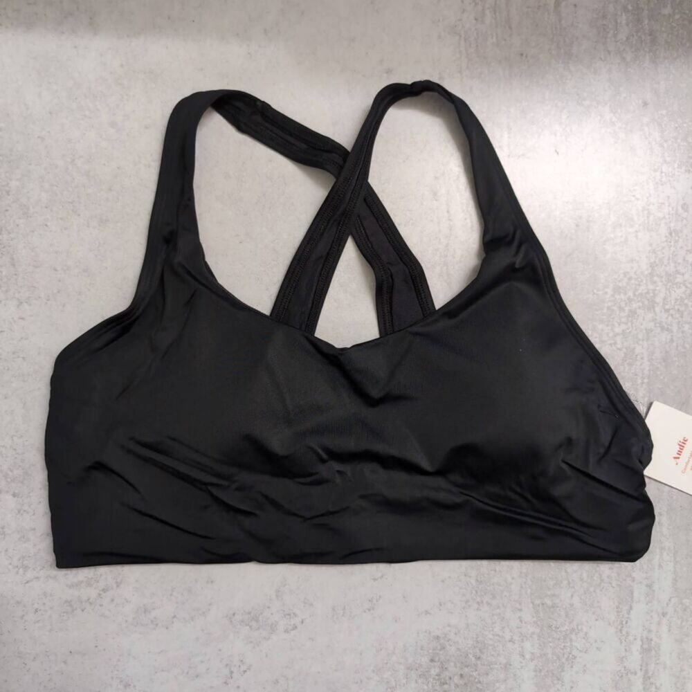 NWT Andie Caledonia Top Black Cross Back Bikini Swim XL